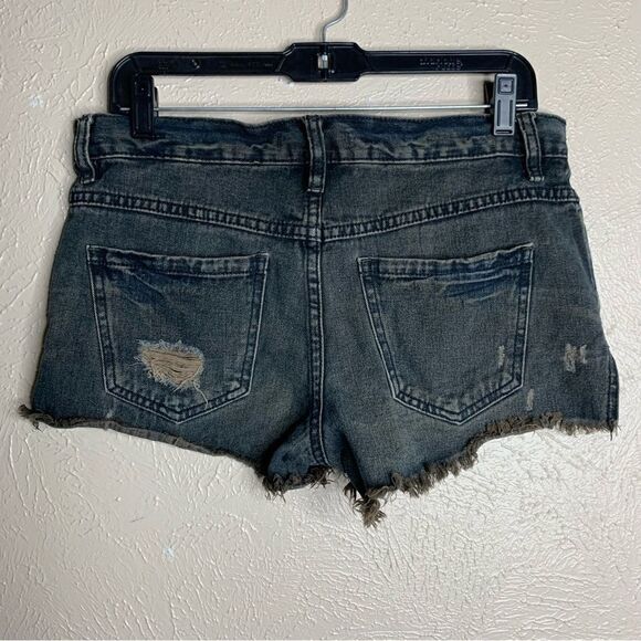 Free people runaway raw cut black brown denim shorts - Picture 4 of 9